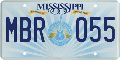 MS license plate MBR055