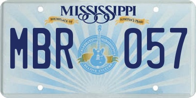MS license plate MBR057