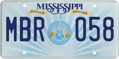 MS license plate MBR058