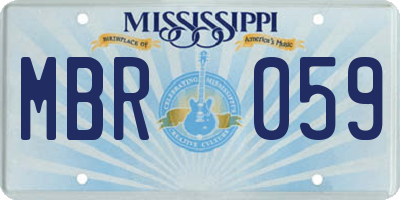 MS license plate MBR059