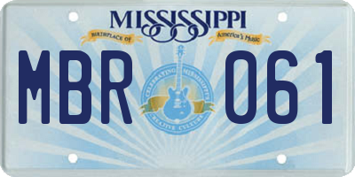 MS license plate MBR061