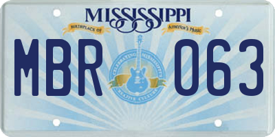 MS license plate MBR063