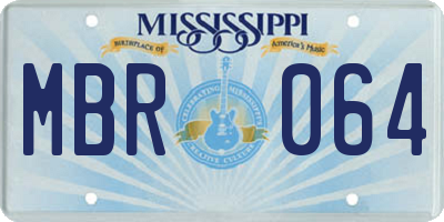 MS license plate MBR064