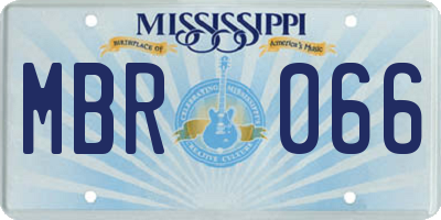 MS license plate MBR066
