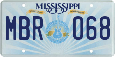 MS license plate MBR068