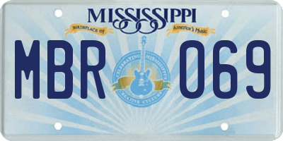 MS license plate MBR069