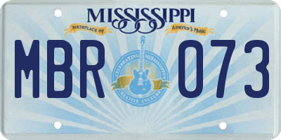 MS license plate MBR073