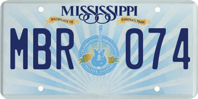 MS license plate MBR074
