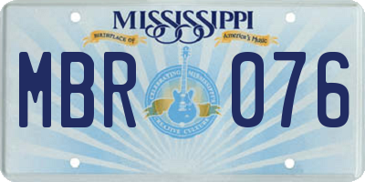 MS license plate MBR076