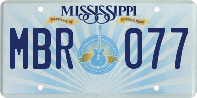 MS license plate MBR077