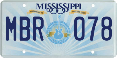 MS license plate MBR078