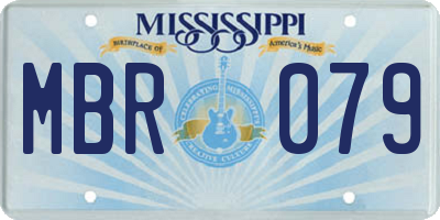 MS license plate MBR079