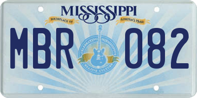 MS license plate MBR082