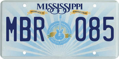 MS license plate MBR085