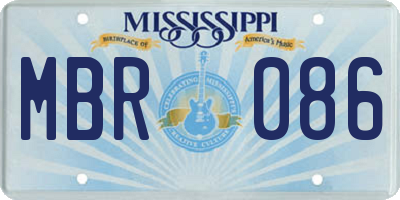 MS license plate MBR086