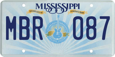 MS license plate MBR087