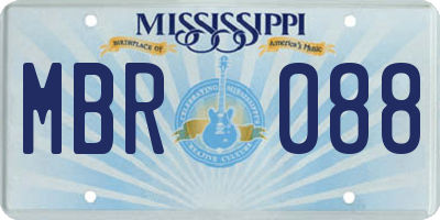 MS license plate MBR088