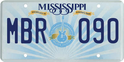 MS license plate MBR090