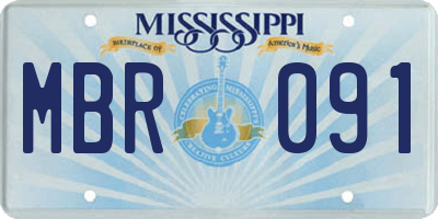 MS license plate MBR091