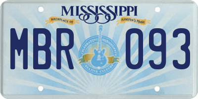 MS license plate MBR093