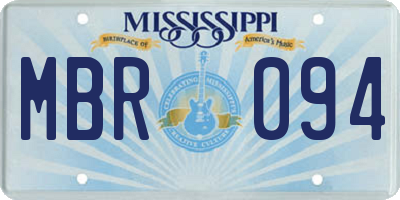 MS license plate MBR094
