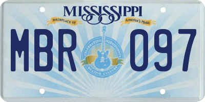 MS license plate MBR097