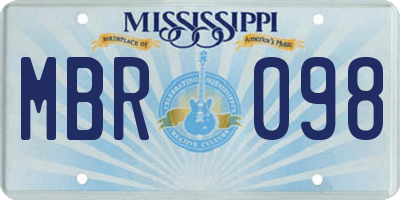 MS license plate MBR098