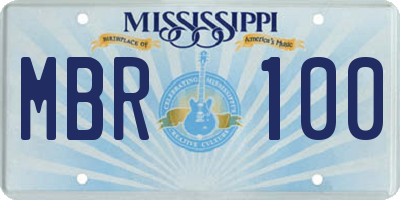 MS license plate MBR100