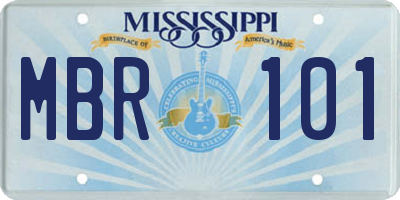 MS license plate MBR101