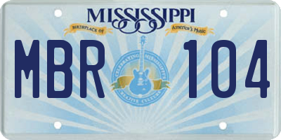 MS license plate MBR104