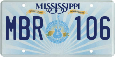 MS license plate MBR106