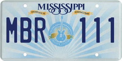 MS license plate MBR111