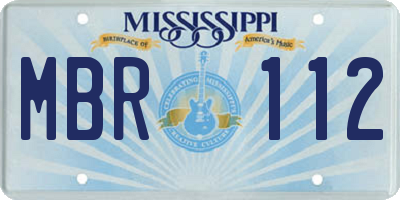MS license plate MBR112