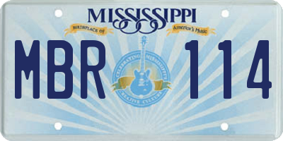 MS license plate MBR114