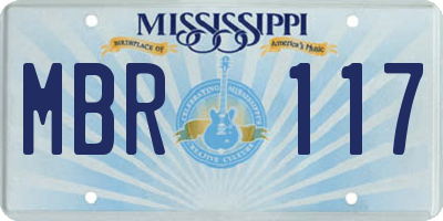 MS license plate MBR117