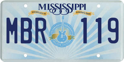 MS license plate MBR119