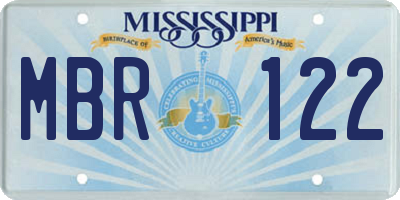 MS license plate MBR122