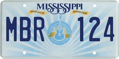 MS license plate MBR124