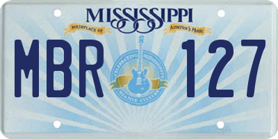 MS license plate MBR127