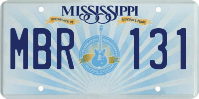 MS license plate MBR131