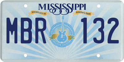 MS license plate MBR132