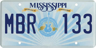 MS license plate MBR133