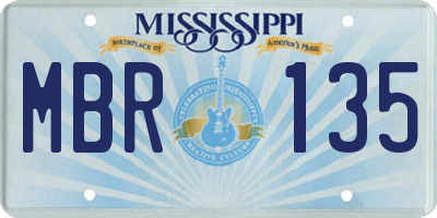 MS license plate MBR135