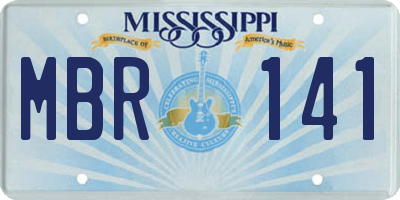 MS license plate MBR141