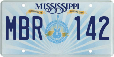 MS license plate MBR142