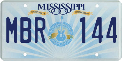 MS license plate MBR144