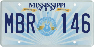 MS license plate MBR146