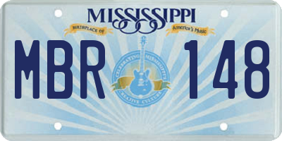 MS license plate MBR148