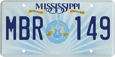 MS license plate MBR149