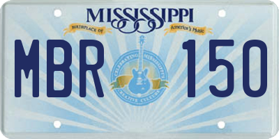 MS license plate MBR150